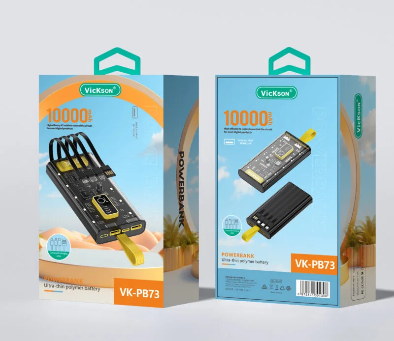 Sạc Dự Phòng ViCkSon VK-PB75 – Dung Lượng 20.000mAh, Tích Hợp Dây Sạc Đa Năng