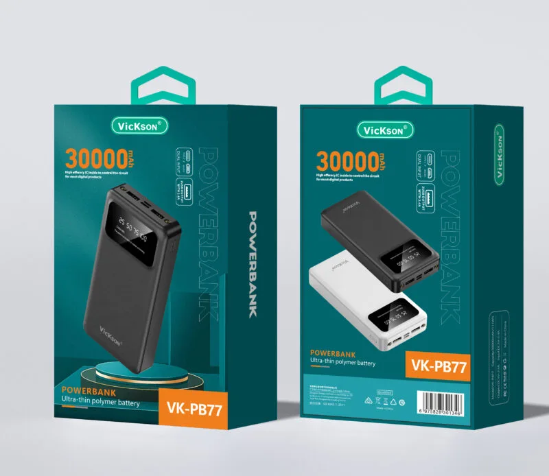 Sạc Dự Phòng ViCkSon VK-PB77 – Dung Lượng 30.000mAh, Sạc Nhanh, Màn Hình LED Hiển Thị